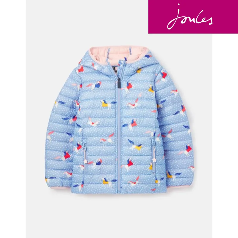 Joules Printed Kinnaird Packable Padded Coat - Spot Horse
